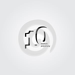 10 Years Anniversary Vector Template Design Illustration