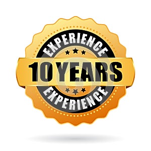 10 years experience gold vector seal