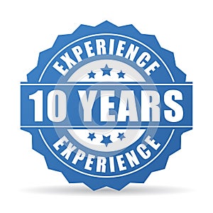 10 years experience vector icon