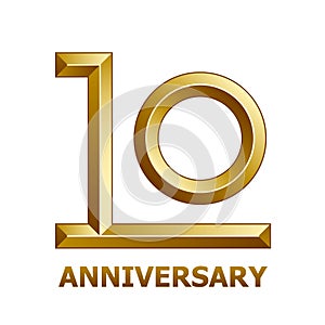 10 years golden anniversary symbol