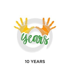 10 years logo isolated on white background for your web, mobile