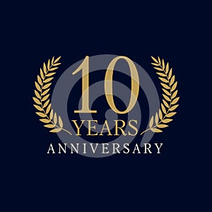 10 years old luxurious logo