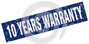 10 years warranty stamp