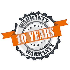 10 years warranty stamp