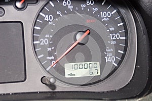 100,000 mile odometer photo