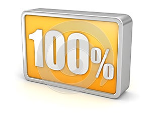 100% 3d icon on white background