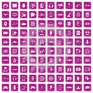 100 adjustment icons set grunge pink