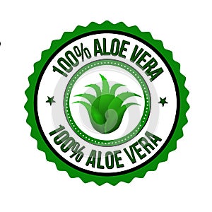 100% aloe vera label or sticker