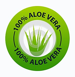 100% aloe Vera vector icon