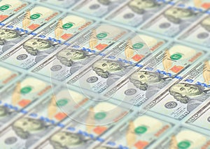 100 American dollars banknotes stack