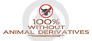 100% without animal derivatives, nutrition, veg, english, isolated.