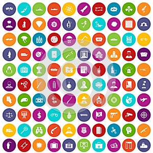100 antiterrorism icons set color