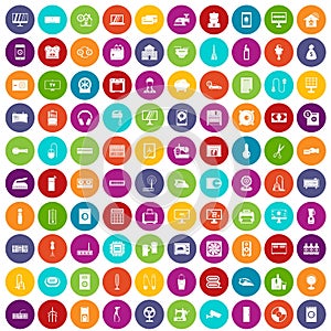 100 appliances icons set color