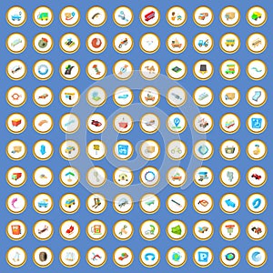 100 autoservice icons set cartoon vector