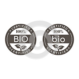 100% Bio black vector label