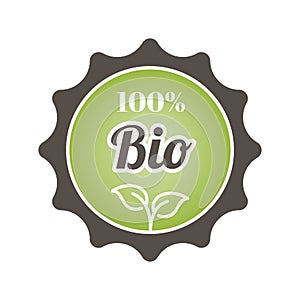 100% Bio colorful vector label