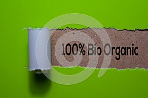 100% Bio Organic write on Green torn paper