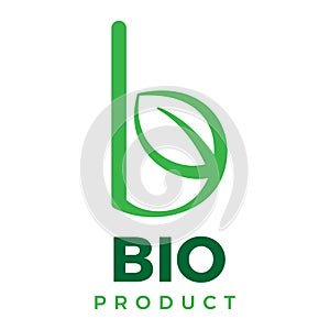 100% bio product vector icon logo