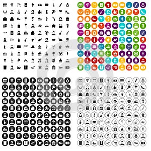 100 birthday icons set vector variant
