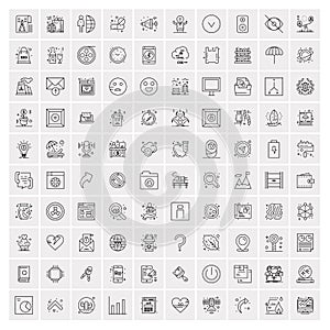 100 Business Icons Universal Set for Web and Mobile