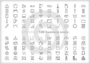 100 Business icons for working at an office job