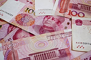 100 Chinese Renminbi banknotes background