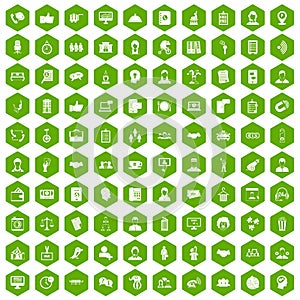 100 coherence icons hexagon green