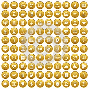 100 coherence icons set gold