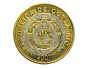 100 Colones Magnetic coin, Bank of Costa Rica. Reverse, issue 2006