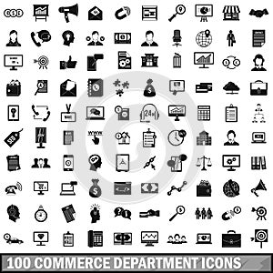 100 commerce department icons set, simple style