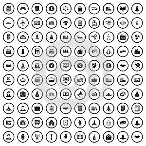 100 corporation startup icons set, simple style