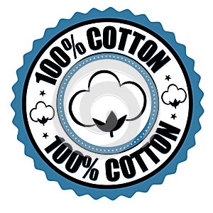 100% cotton label or sticker