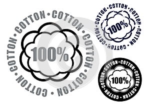 100 % algodón focas marca icono 