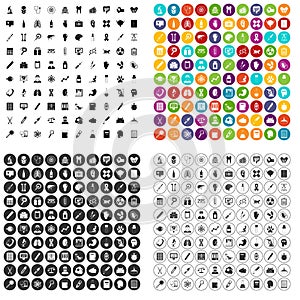 100 diagnostic icons set vector variant