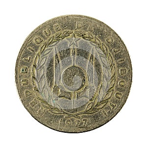 100 djiboutian franc coin 1977 reverse