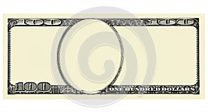 100 Dollar Bill Front with copyspace, isolated for design