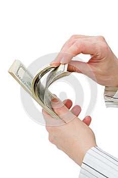 $100 dollar bills counted