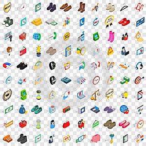100 e-commerce icons set, isometric 3d style