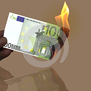 100 euro burning