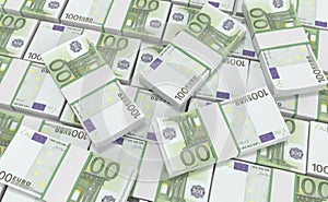 100 Euro Money. euro cash background. Euro Money Banknotes