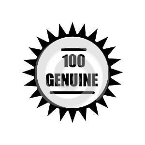 100 genuine icon isolated on white background