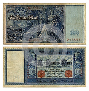 100 German Reichsmark photo