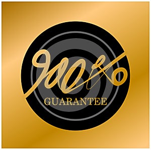 100 Guarantee golden vector calligraphy. 100 Guarantee calligraphy