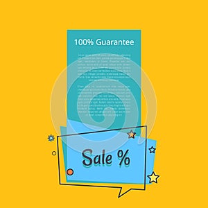 100 Guarantee Sale Banner in Square Speech Bubble