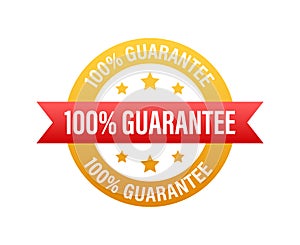 100 guarantee sign, label. Guaranteed tags. Vector stock illustration