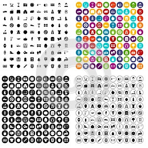 100 gym icons set vector variant