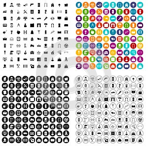 100 housing construction icons set vector variant