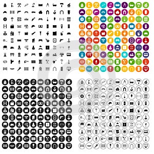 100 individual construction icons set vector variant