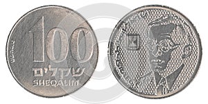 100 Israeli old Sheqels coin - Zeev Jabotinsky