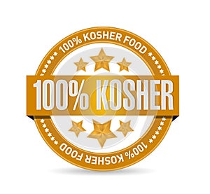 100% kosher food seal illustration design